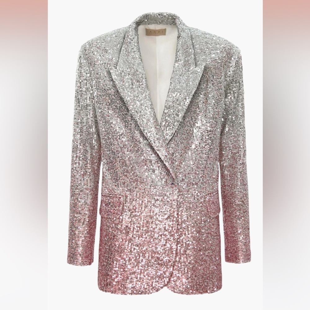 SeeZona Sequin Blazer Gioia Silver Peony